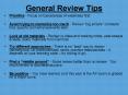 General Review Tips PowerPoint PPT Presentation