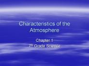 Characteristics of the Atmosphere