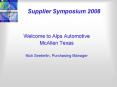 Welcome to Alps Automotive PowerPoint PPT Presentation
