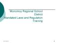 Monomoy Regional School District Mandated Laws and Regulation Training PowerPoint PPT Presentation