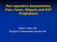 Peri-operative Assessments, Pain, Fever, Oliguria and DVT Prophylaxis PowerPoint PPT Presentation