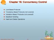 Chapter 16: Concurrency Control