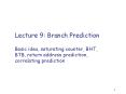 Lecture 9: Branch Prediction PowerPoint PPT Presentation