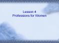 Lesson 4 Professions for Women PowerPoint PPT Presentation