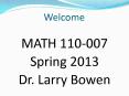 MATH 110-007 PowerPoint PPT Presentation