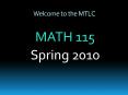 Welcome to the MTLC PowerPoint PPT Presentation