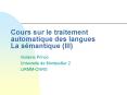 Cours sur le traitement automatique des langues La s PowerPoint PPT Presentation