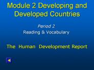 Module 2 Developing and Developed Countries