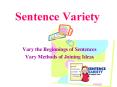 Sentence Variety PowerPoint PPT Presentation