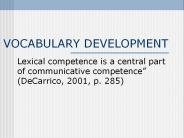 VOCABULARY DEVELOPMENT