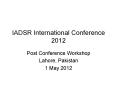 IADSR International Conference 2012 PowerPoint PPT Presentation