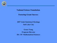 National Science Foundation  Fostering Grant Success