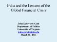 India and the Lessons of the Global Financial Crisis PowerPoint PPT Presentation