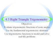4.3 Right Triangle Trigonometry