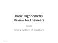Basic Trigonometry Review for Engineers PowerPoint PPT Presentation