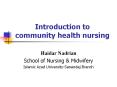 Introduction to community health nursing PowerPoint PPT Presentation