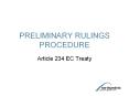 PRELIMINARY RULINGS PROCEDURE PowerPoint PPT Presentation