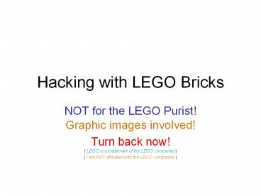 Hacking with LEGO Bricks