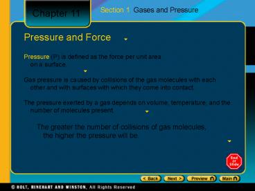 Pressure and Force