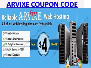 Arvixe Coupon Codes and Arvixe Promo Codes of 2014