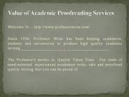Value of Academic Proofreading Services
