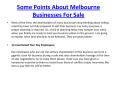 Melbourne businesses for sale