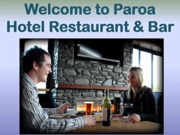 Welcome to Paroa Hotel Restaurant & Bar