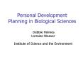 Personal Development Planning in Biological Sciences PowerPoint PPT Presentation