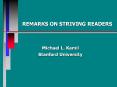 REMARKS ON STRIVING READERS PowerPoint PPT Presentation