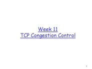 Week 11 TCP Congestion Control