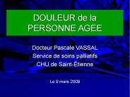 DOULEUR de la PERSONNE AGEE