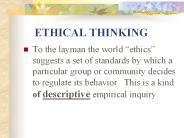 ETHICAL THINKING
