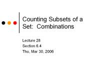 Counting Subsets of a Set: Combinations