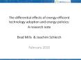 The differential effects of energy-efficient technology adoption and energy policies: PowerPoint PPT Presentation
