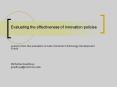 Evaluating the effectiveness of innovation policies PowerPoint PPT Presentation