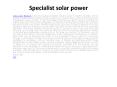 Specialist solar power PowerPoint PPT Presentation