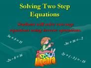 Solving Two Step Equations