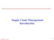 Supply Chain Management Introduction