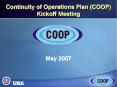 Continuity of Operations Plan (COOP) Kickoff Meeting PowerPoint PPT Presentation