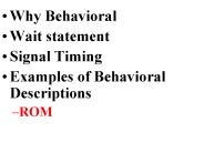 Why Behavioral