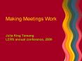 Making Meetings Work PowerPoint PPT Presentation