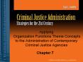 Applying Organization Functions Theme Concepts to the Administration of Contemporary Criminal Justice Agencies PowerPoint PPT Presentation