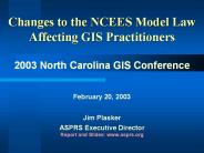 Changes to the NCEES Model Law Affecting GIS Practitioners
