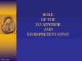 ROLE OF THE EO ADVISOR AND EO REPRESENTATIVE PowerPoint PPT Presentation