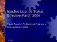 Inactive License Status Effective March 2004 PowerPoint PPT Presentation