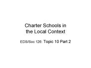Charter Schools in the Local Context