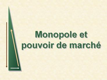 Monopole et pouvoir de march