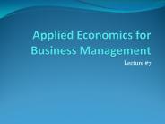 Applied Economics for Business Management