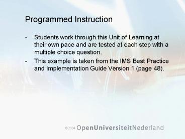 Programmed Instruction