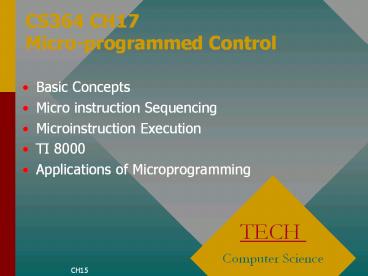 CS364 CH17 Micro-programmed Control presentation | free to view